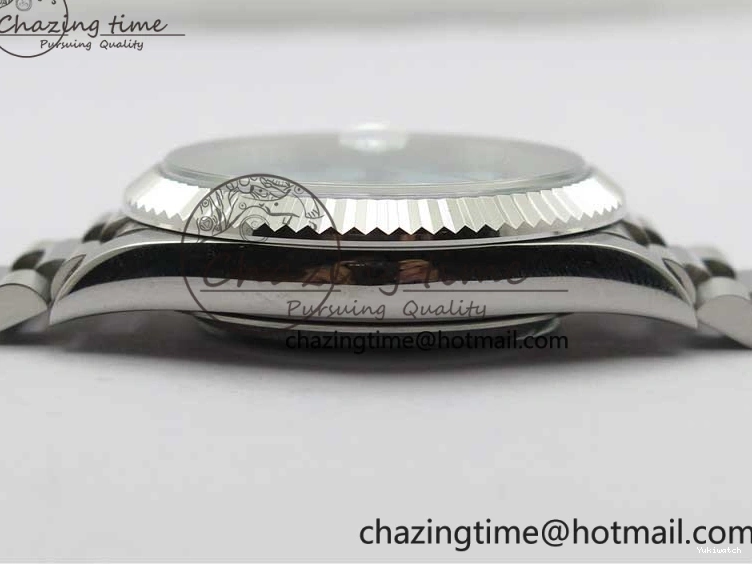 Bracelet Dial Fluted A2813 Markers Day SS Date 40mm Maker Bezel Best On SS Edition BP Arabic Blue 0727